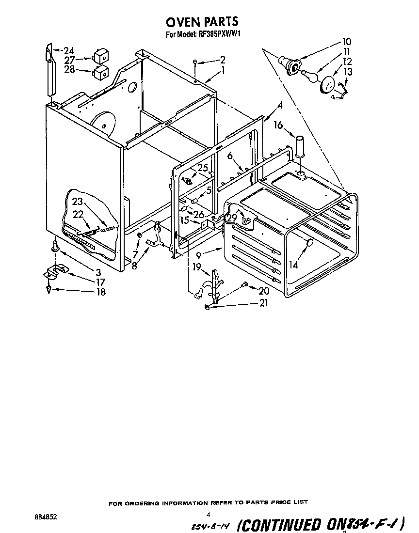 Whirlpool RF385PXWW1 oven diagram