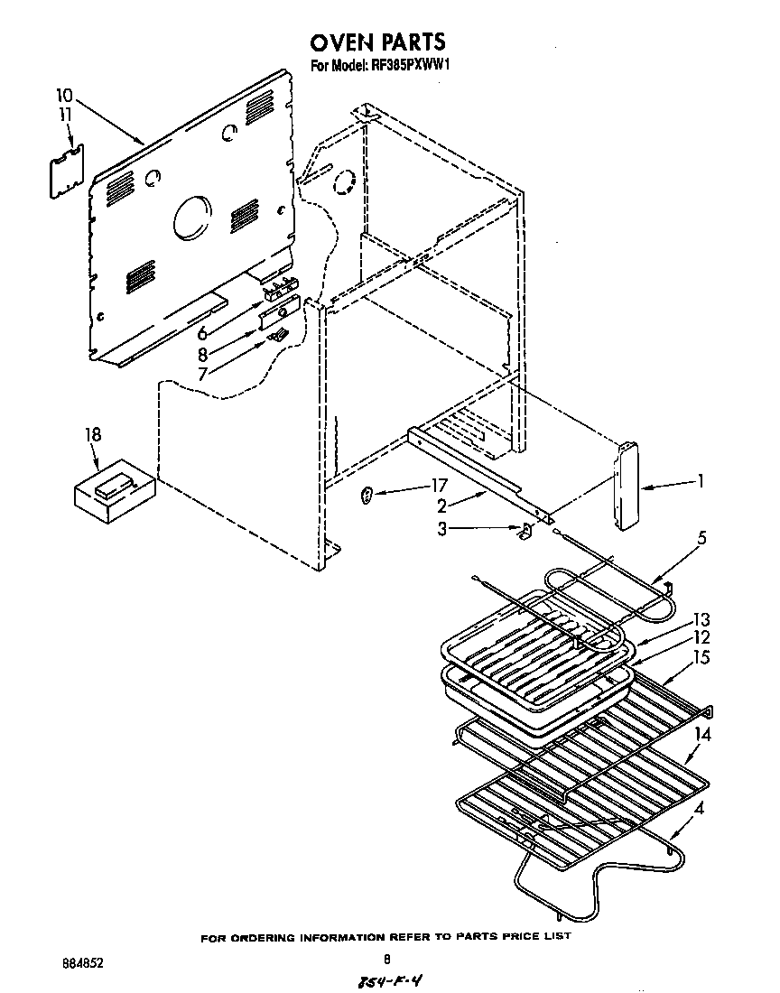 Whirlpool RF385PXWW1 oven(continued) diagram