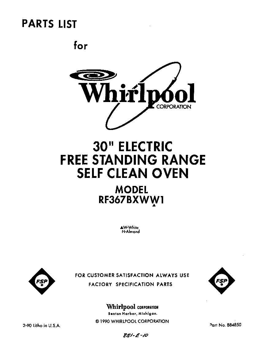 Whirlpool RF367BXWW1 front cover diagram