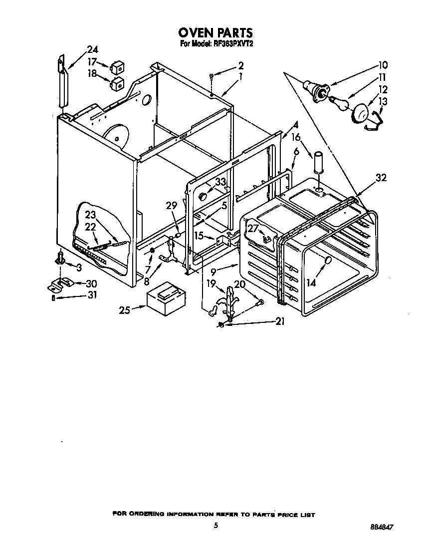 Whirlpool RF363PXVT2 oven diagram