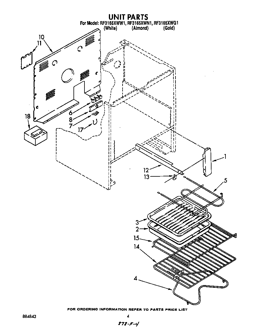 Whirlpool RF3615XWW1 unit diagram