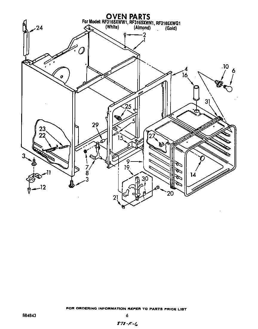 Whirlpool RF3615XWW1 oven diagram