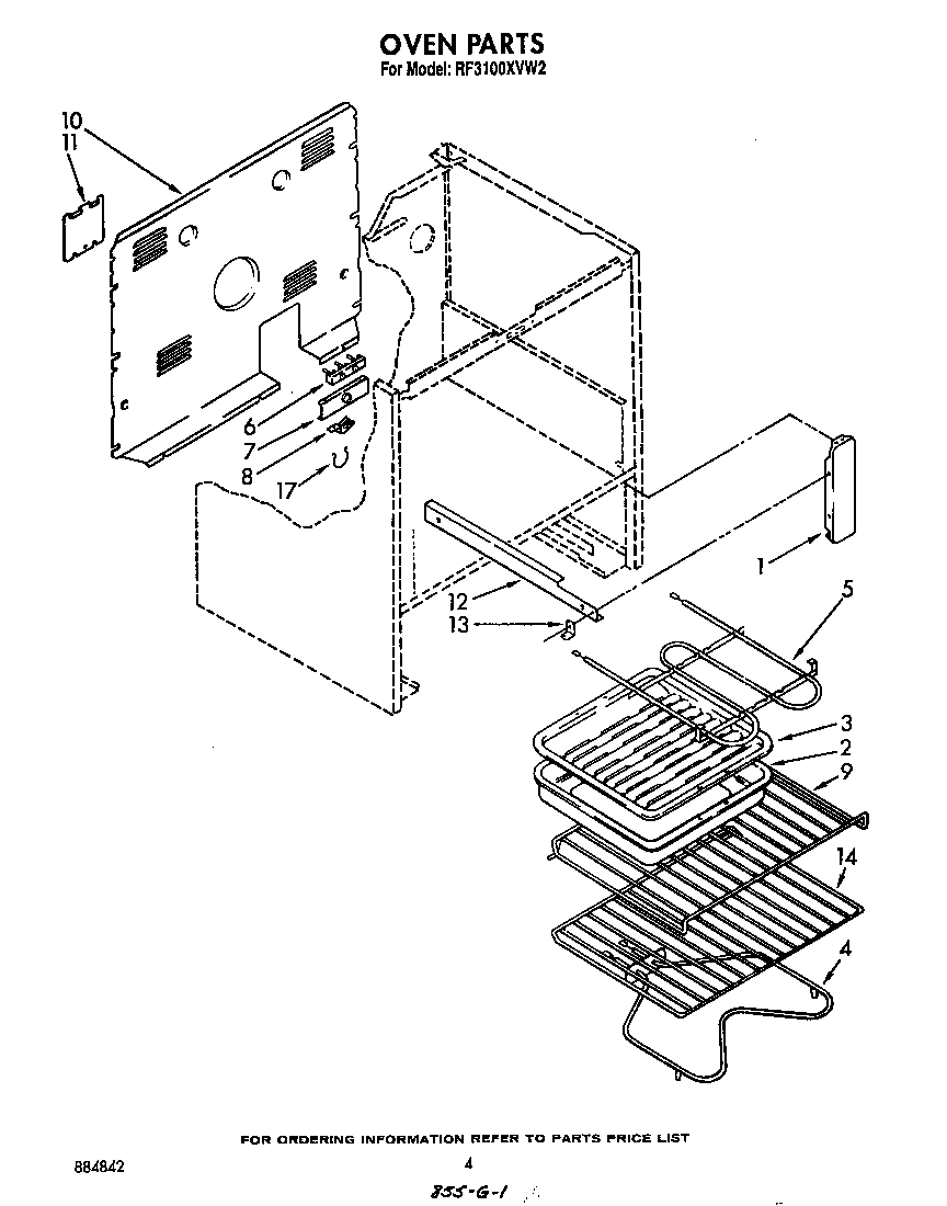Whirlpool RF3100XVW2 oven diagram