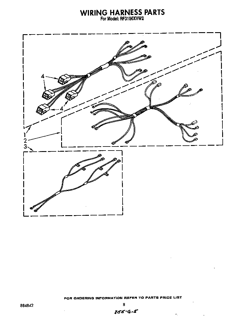 Whirlpool RF3100XVW2 wiring harness diagram