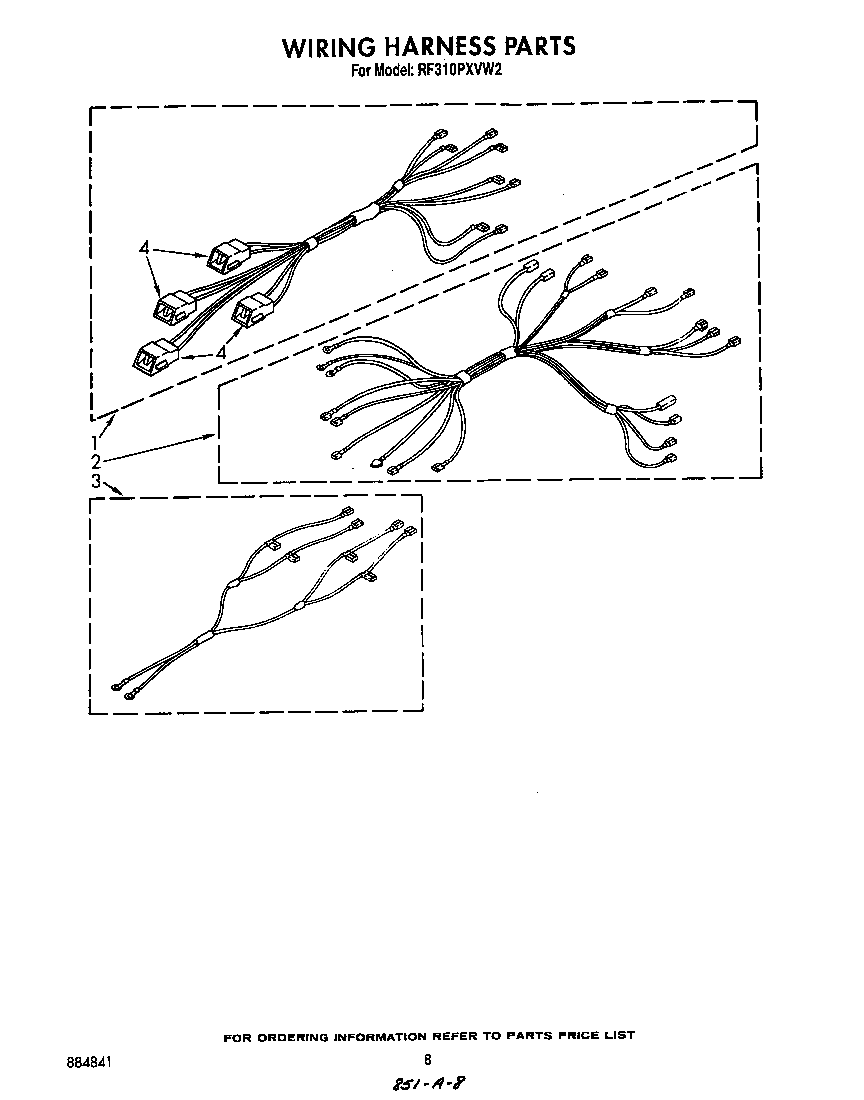 Whirlpool RF310PXVW2 wiring harness diagram