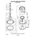 Whirlpool LA6800XSW1 agitator, basket and tub diagram