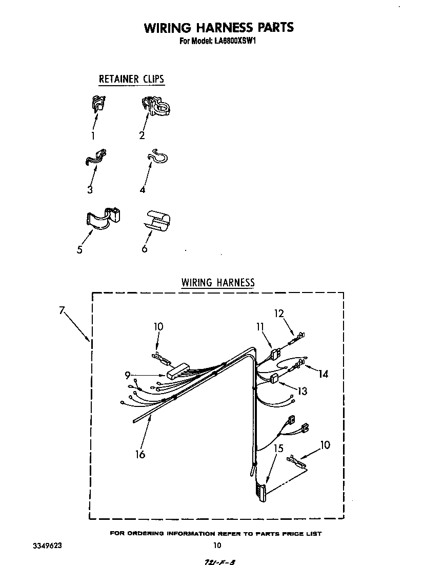 Whirlpool LA6800XSW1 wiring harness diagram