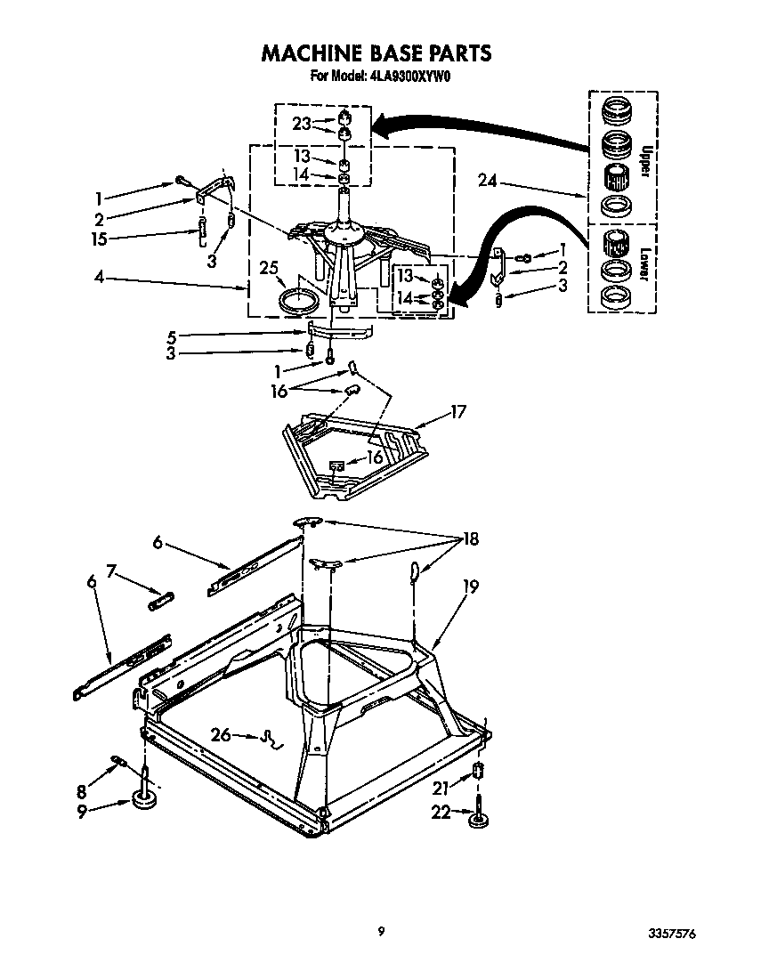 Whirlpool 4LA9300XYW0 machine base diagram