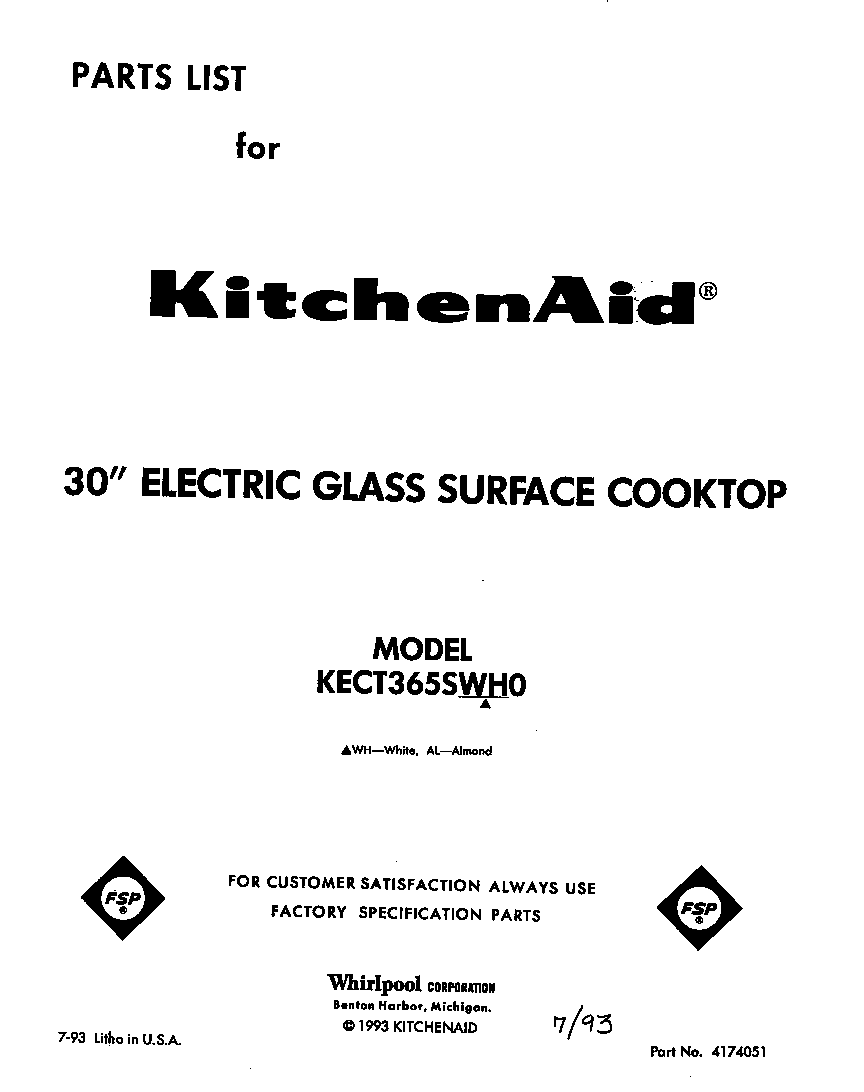 KitchenAid KECT365SWH0 front cover diagram