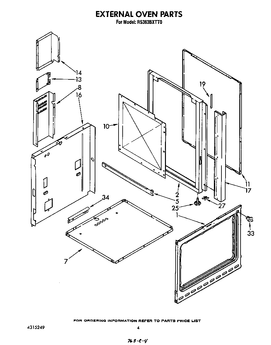 Whirlpool RS363BXTT0 external oven diagram