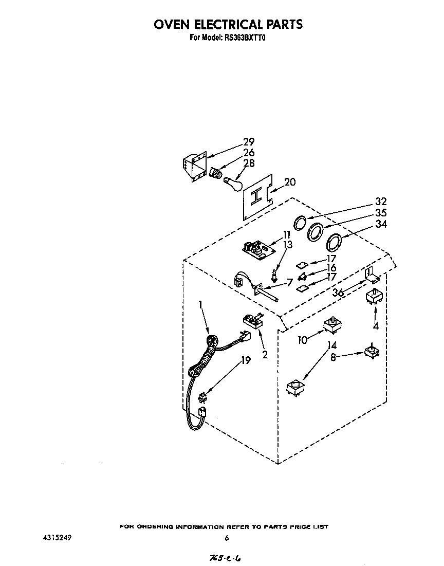 Whirlpool RS363BXTT0 oven electrical diagram