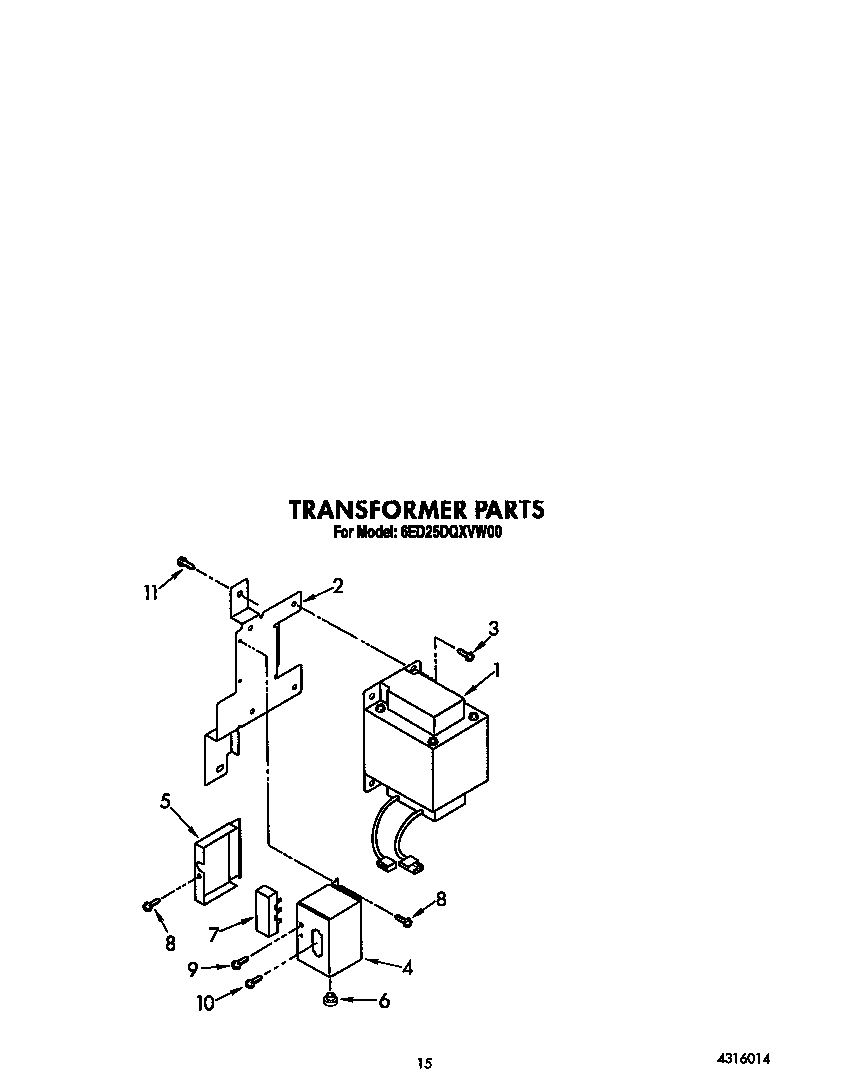 Whirlpool 6ED25DQXVW00 transformer diagram