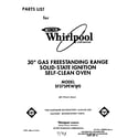 Whirlpool SF375PEWW0 front cover diagram