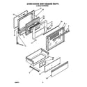 Whirlpool SF375PEWW0 oven door and drawer diagram
