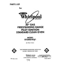 Whirlpool SF3300EWW1 front cover diagram