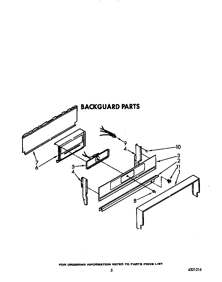 Whirlpool SF3300EWW1 backguard diagram