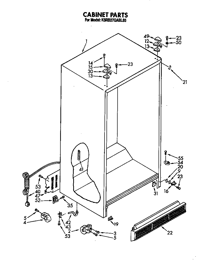 KitchenAid KSRB27QABL05 cabinet diagram