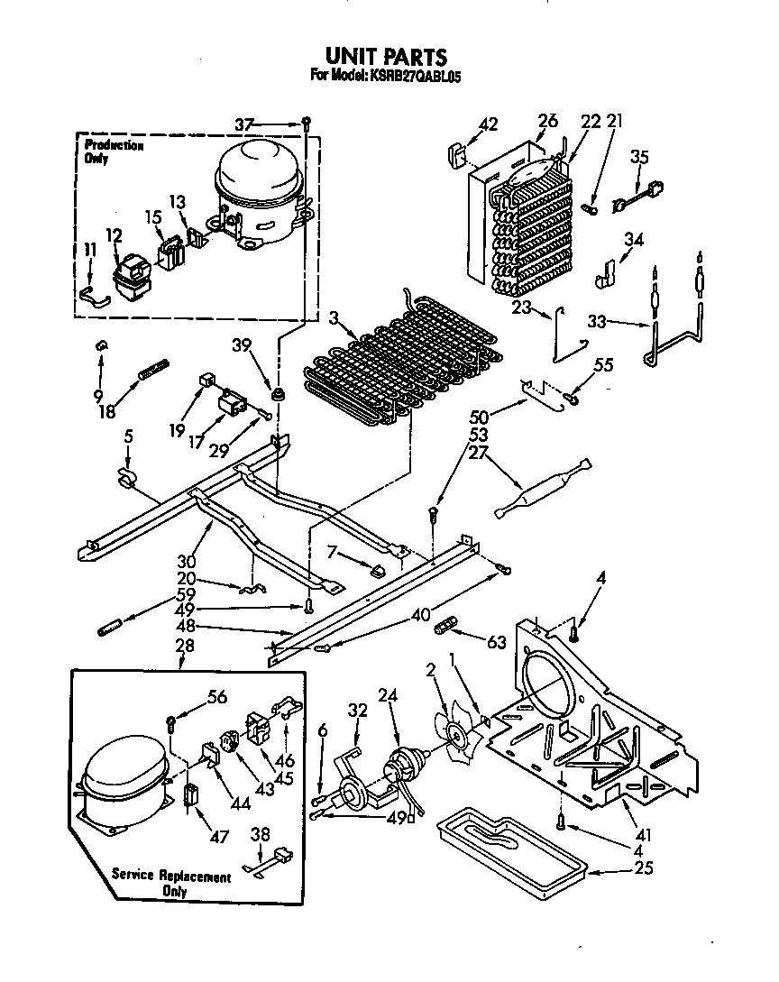 KitchenAid KSRB27QABL05 unit diagram