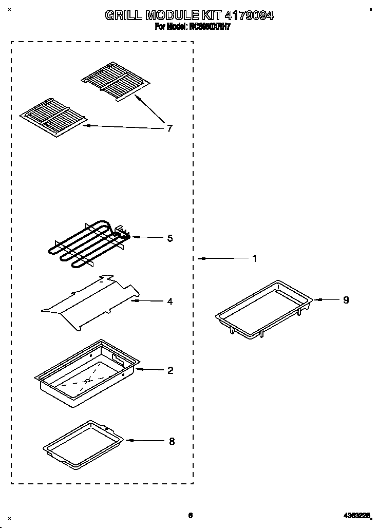 Whirlpool RC8950XRH7 grill module diagram