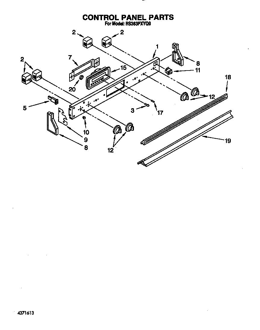 Whirlpool RS363PXYQ0 control panel diagram