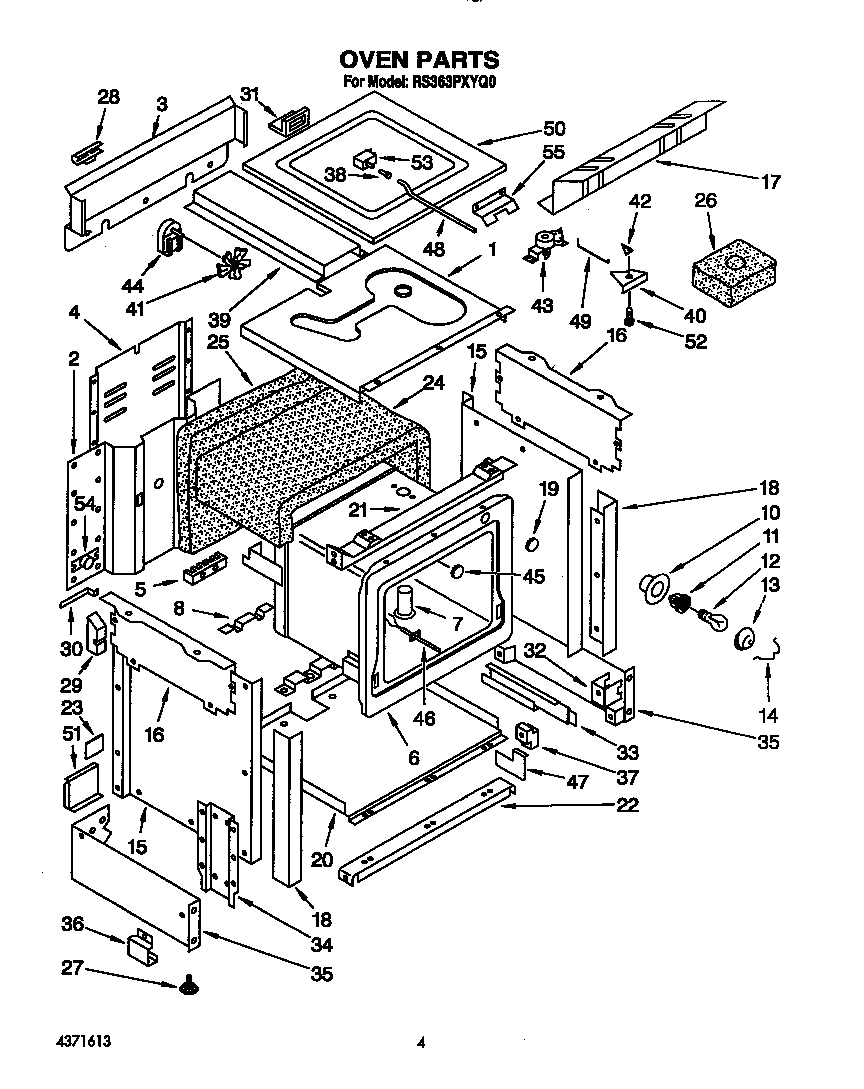 Whirlpool RS363PXYQ0 oven diagram