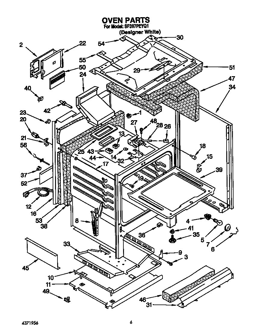 Whirlpool SF397PEYQ1 oven diagram