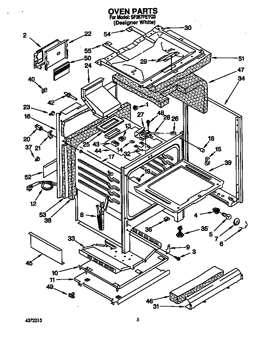 Whirlpool SF367PEYQ3 oven diagram