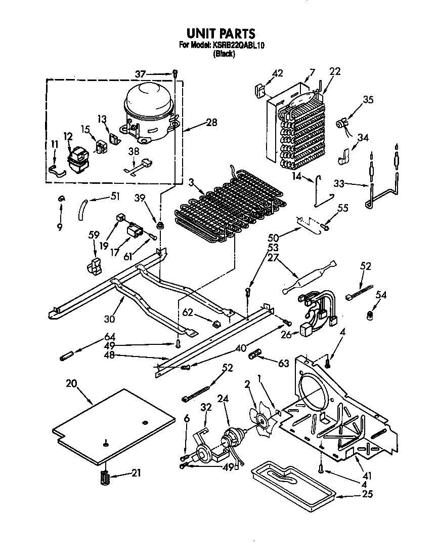 KitchenAid KSRB22QABL10 unit diagram