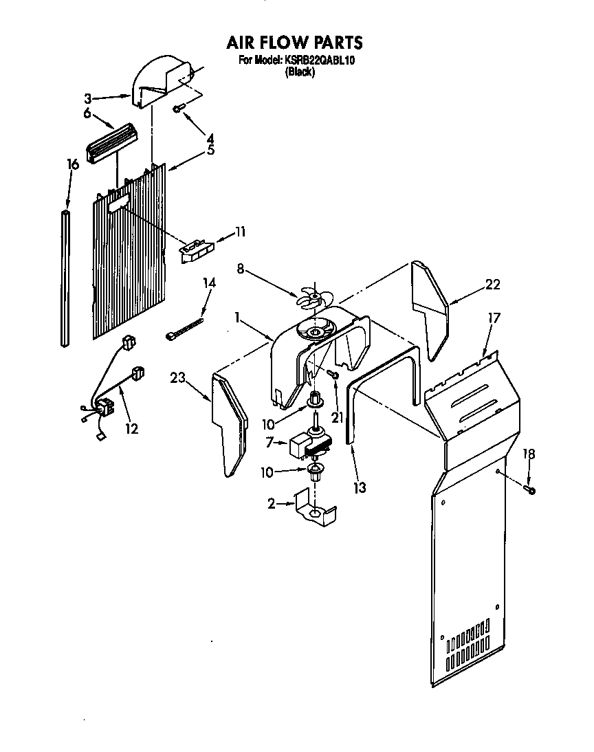 KitchenAid KSRB22QABL10 air flow diagram