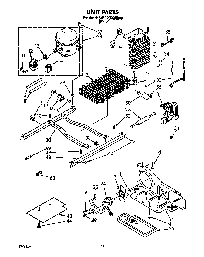 Whirlpool 3VED29DQAW00 unit diagram