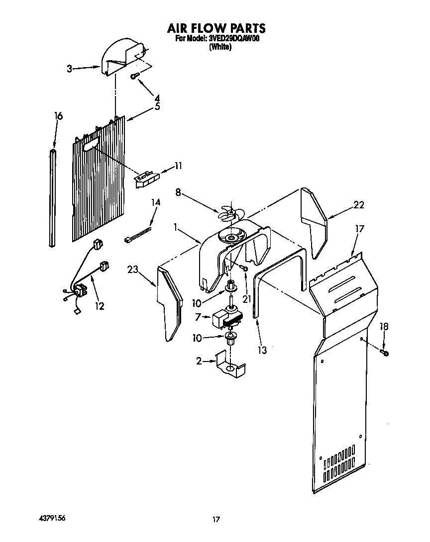 Whirlpool 3VED29DQAW00 air flow diagram