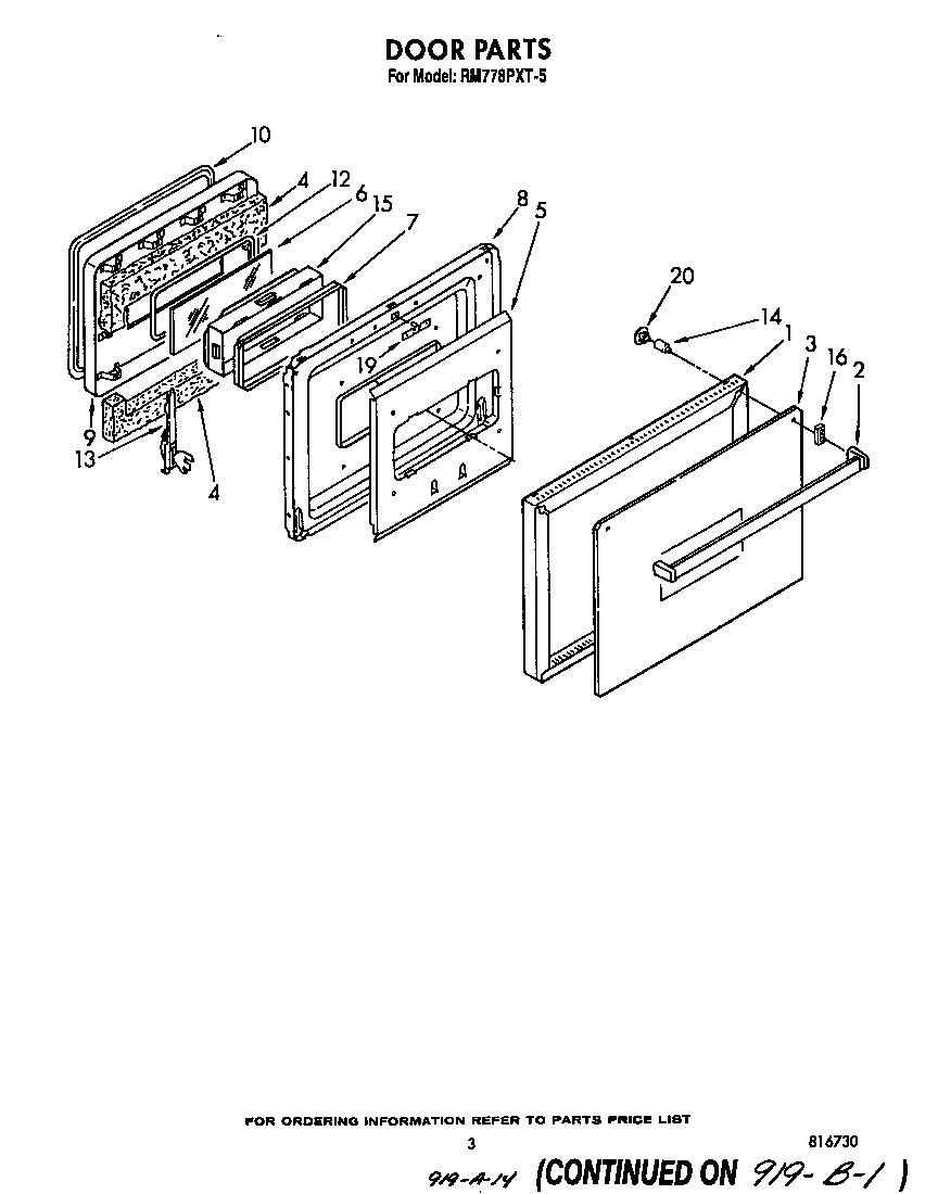 Whirlpool RM778PXT5 door diagram