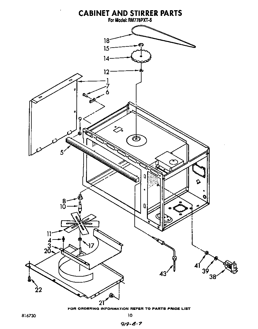 Whirlpool RM778PXT5 cabinet and stirrer diagram
