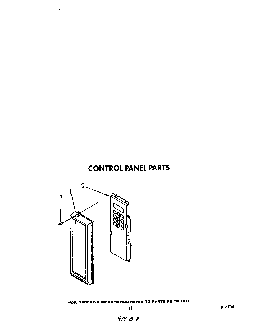 Whirlpool RM778PXT5 control panel diagram