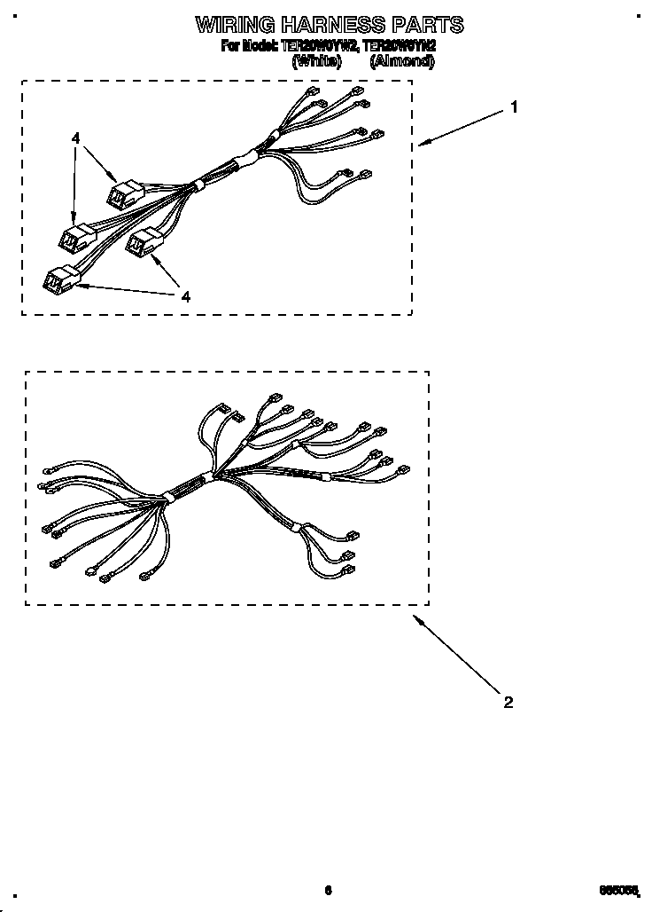 Whirlpool TER20W0YW2 wiring harness diagram
