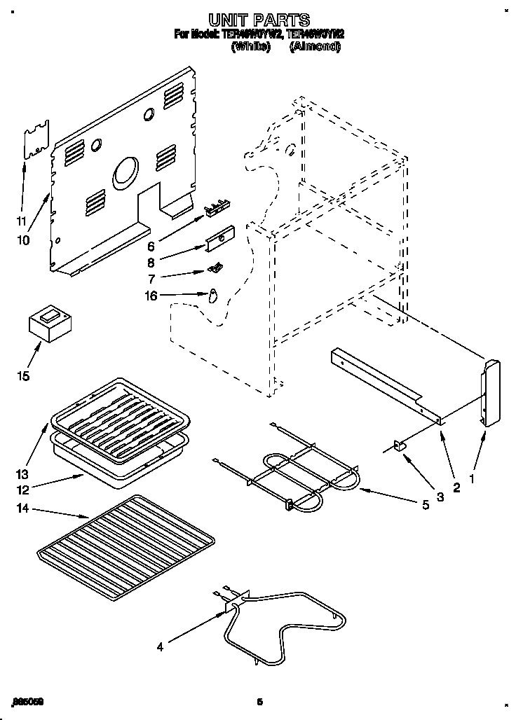 Whirlpool TER46W0YW2 unit diagram