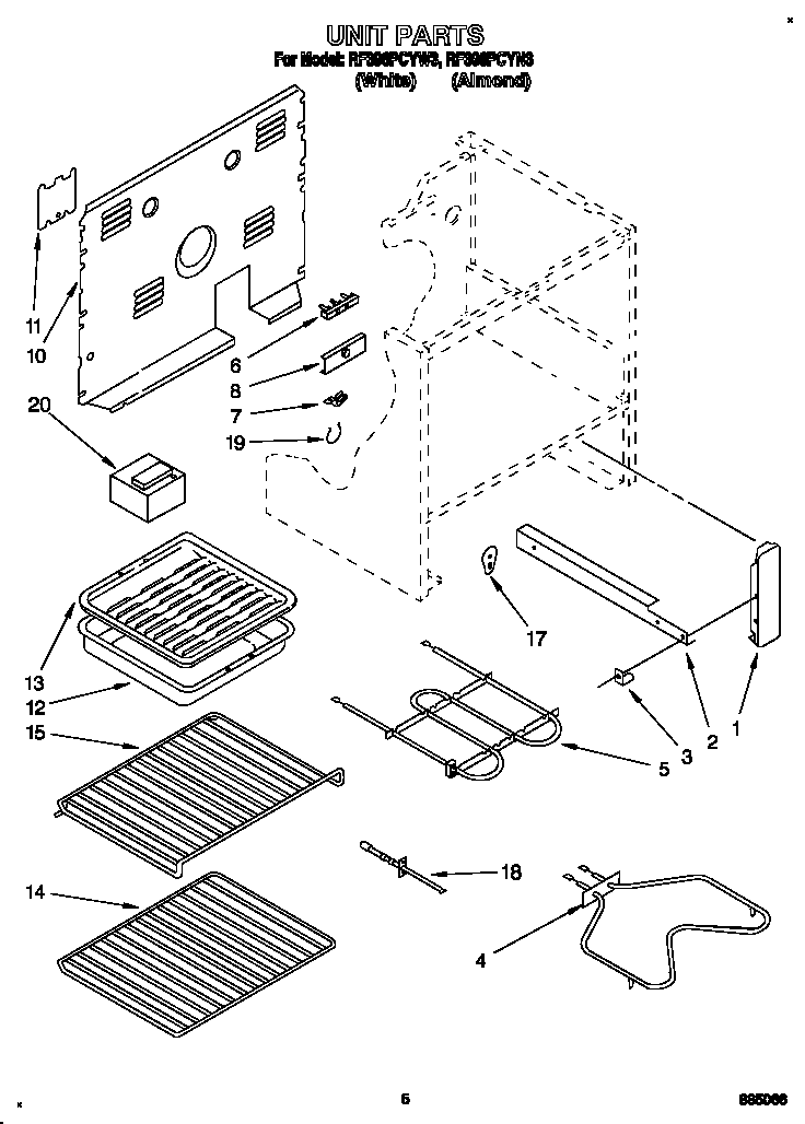 Whirlpool RF396PCYW3 unit diagram