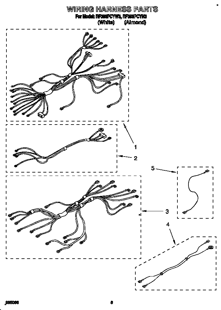 Whirlpool RF396PCYW3 wiring harness diagram