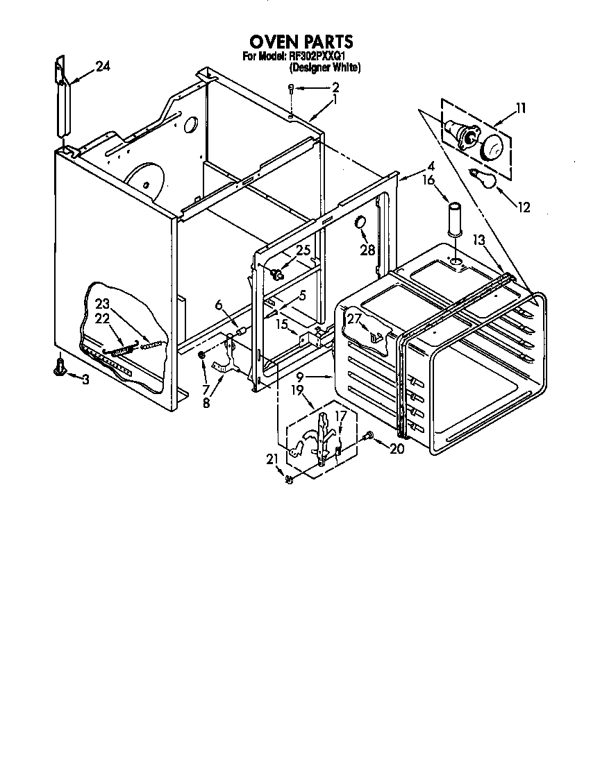 Whirlpool RF302PXXQ1 oven diagram