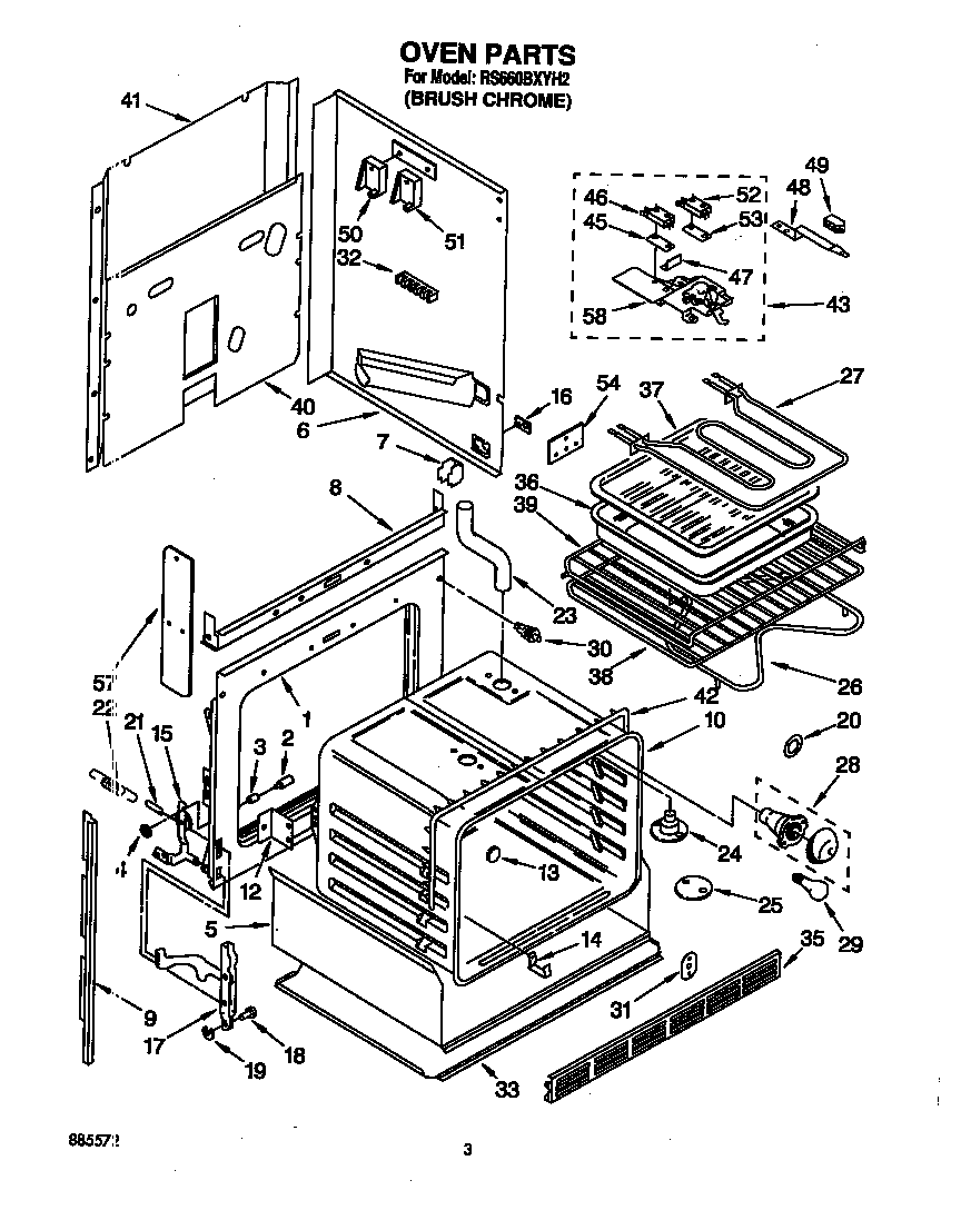 Whirlpool RS660BXYH2 oven diagram