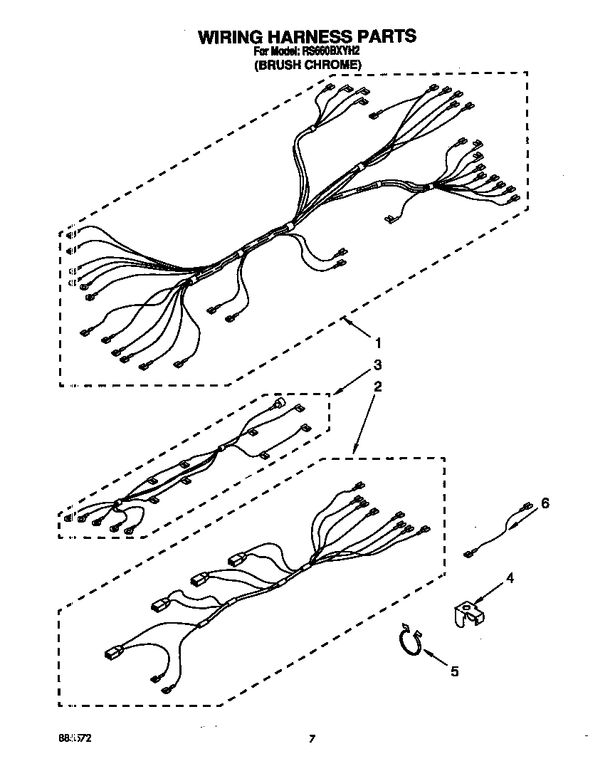 Whirlpool RS660BXYH2 wiring harness diagram