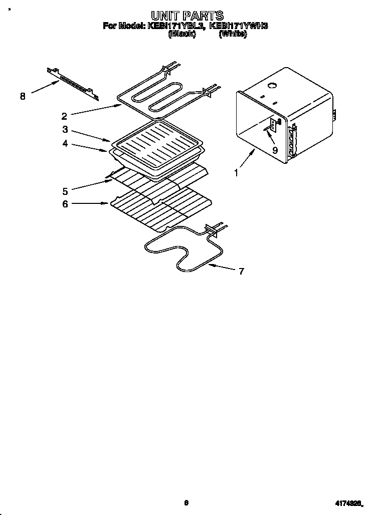 KitchenAid KEBI171YWH3 unit diagram