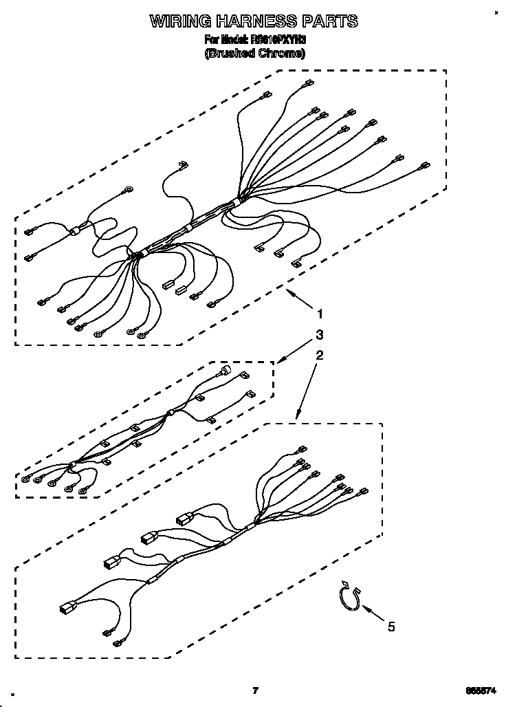 Whirlpool RS610PXYH3 wiring harness diagram