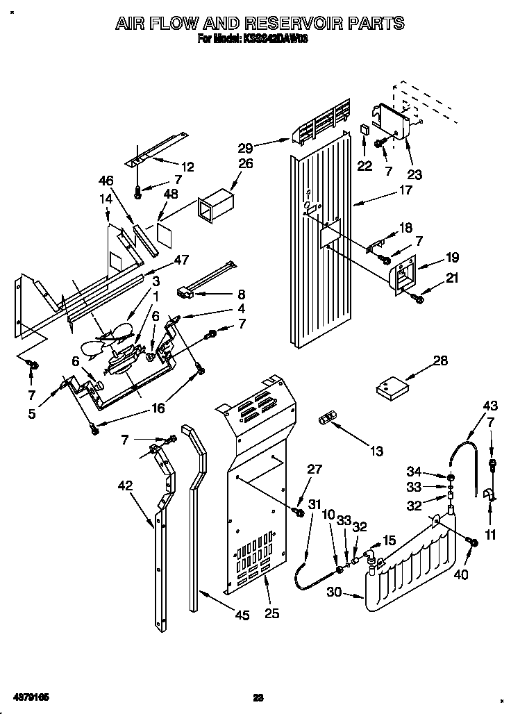 KitchenAid KSSS42DAW03 air flow and reservoir diagram