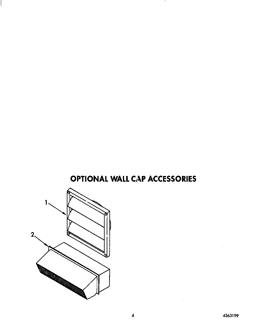 KitchenAid KGCM860TBC1 optional wall cap accessories diagram