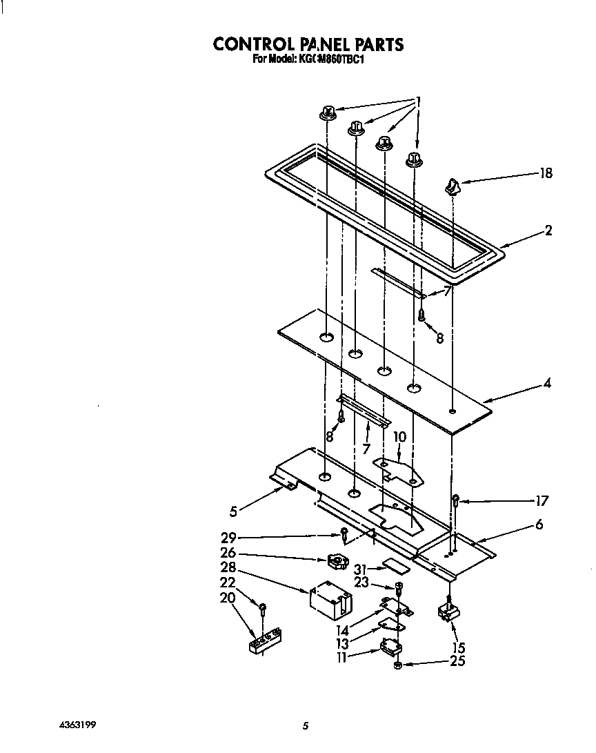KitchenAid KGCM860TBC1 control panel diagram