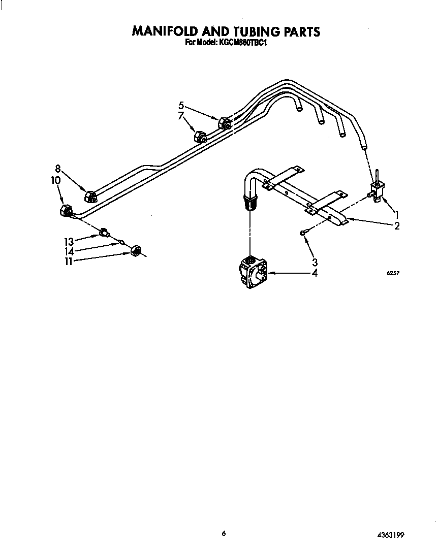 KitchenAid KGCM860TBC1 manifold and tubing diagram