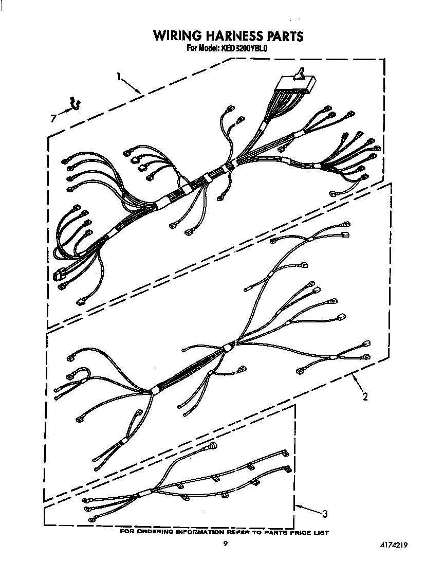 KitchenAid KEDS200YWH0 wiring harness diagram