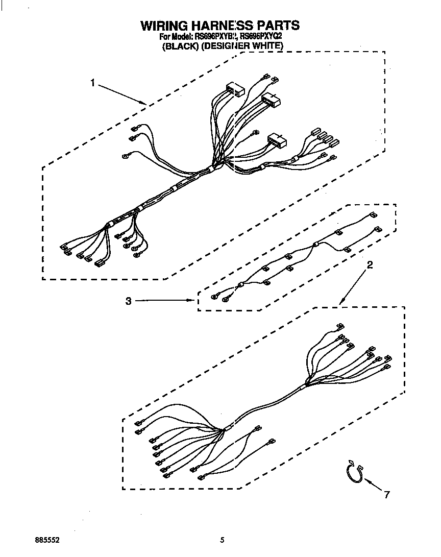 Whirlpool RS696PXYB2 wiring harness diagram