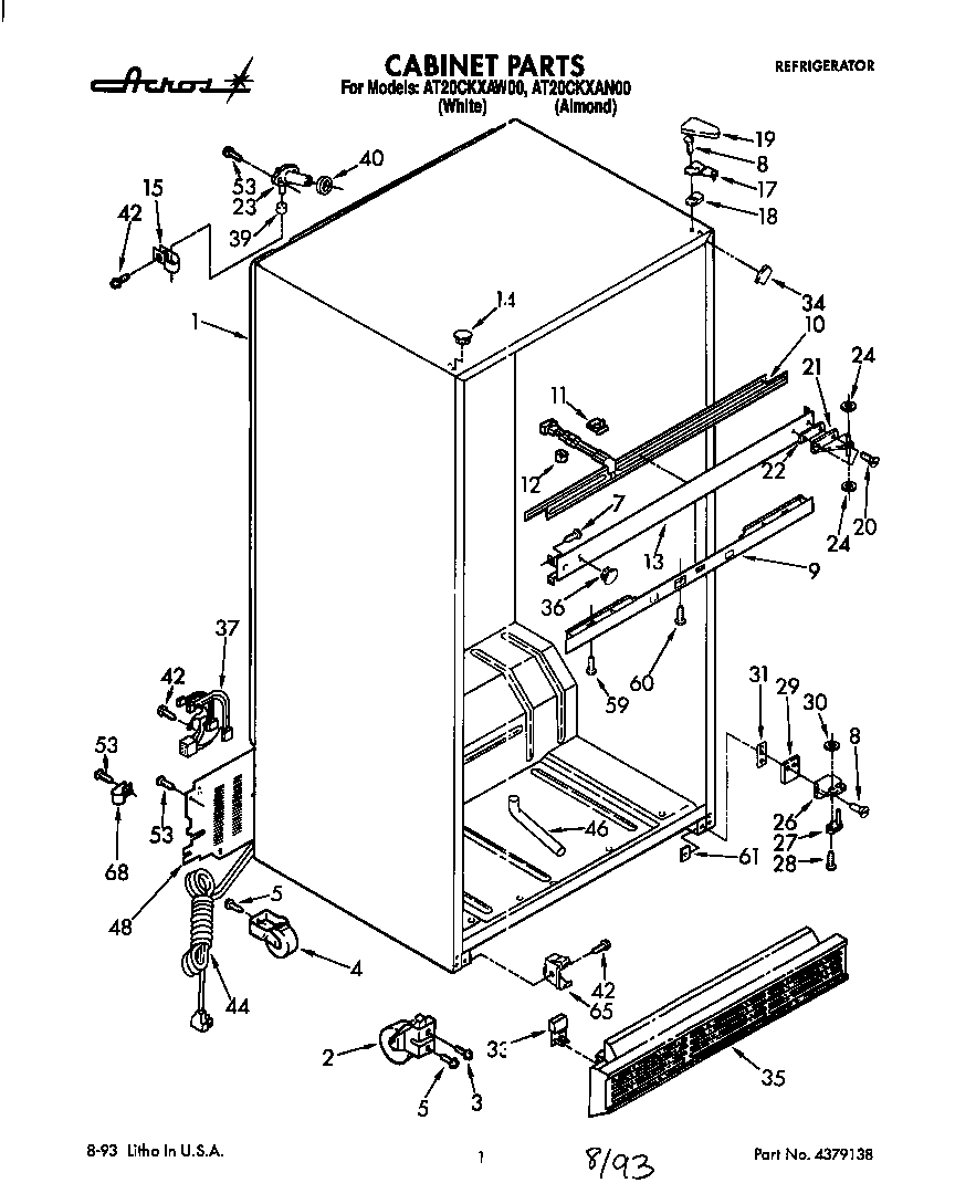 Whirlpool AT20CKXAW00 cabinet diagram